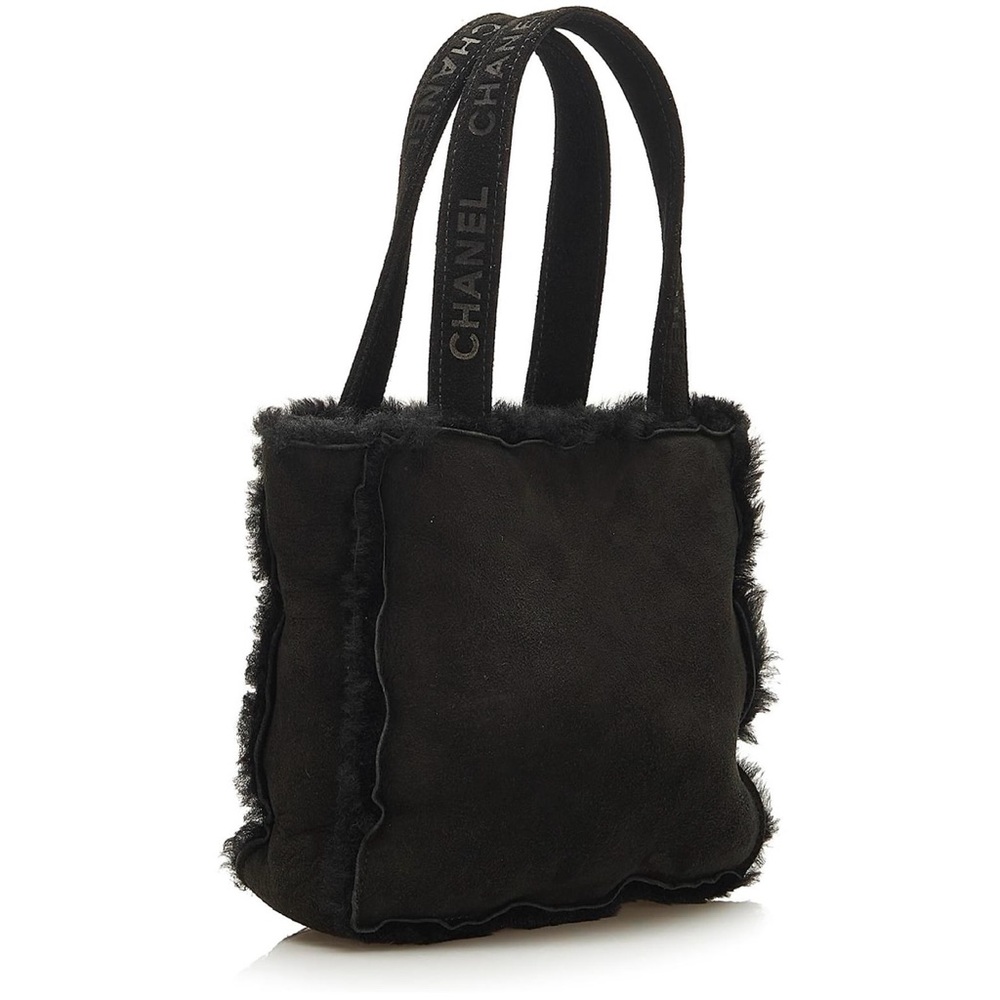 Chanel black suede tote like new
